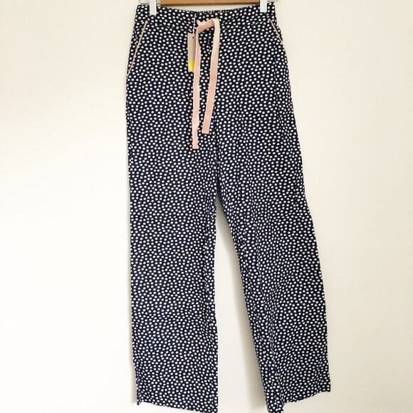 New Boden Navy Flannel Polka Dot Pajama Pants - Picture 1 of 5